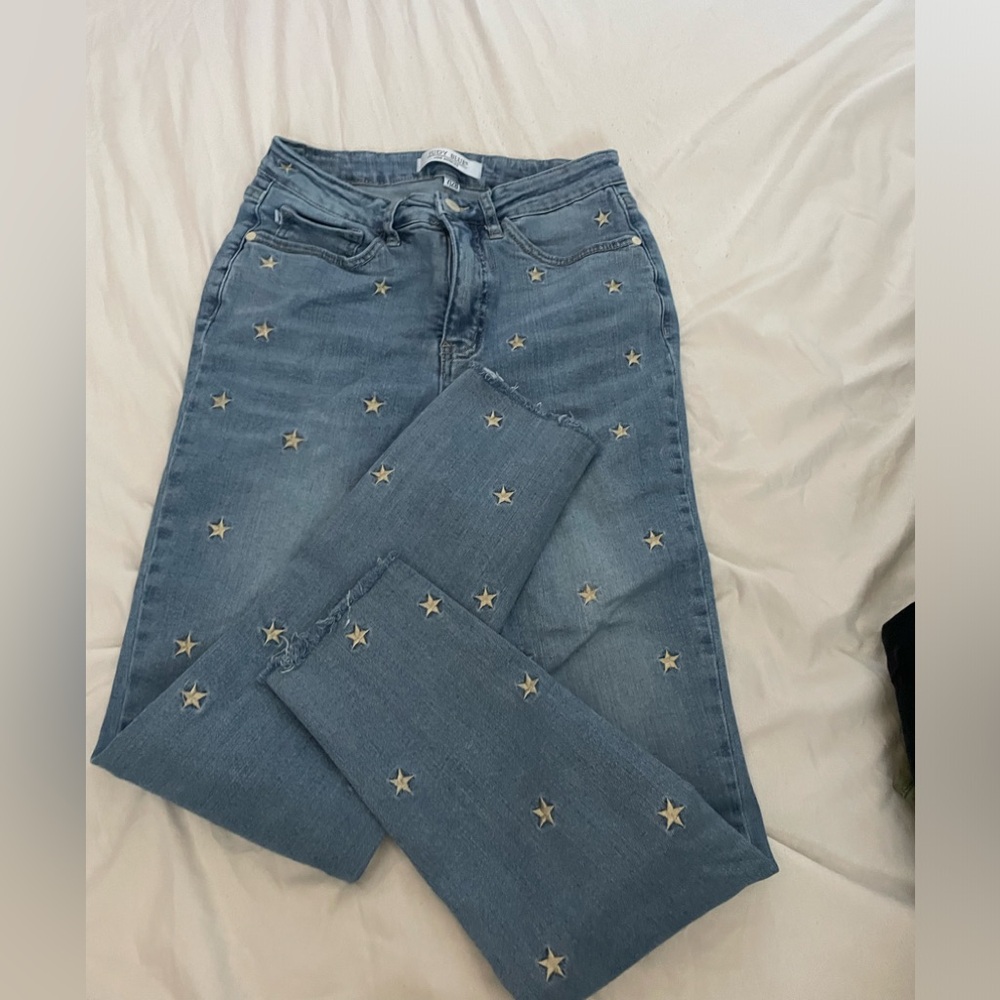 Judy Blue star embroidered jeans